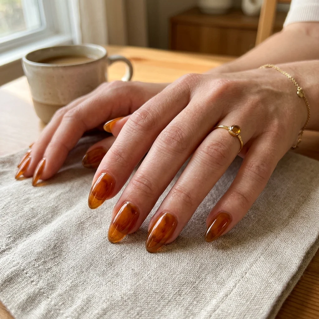 Amber Glass Nails