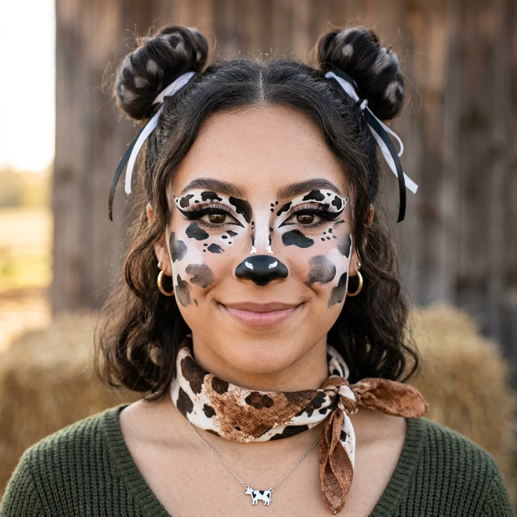 Cow makeup featured look