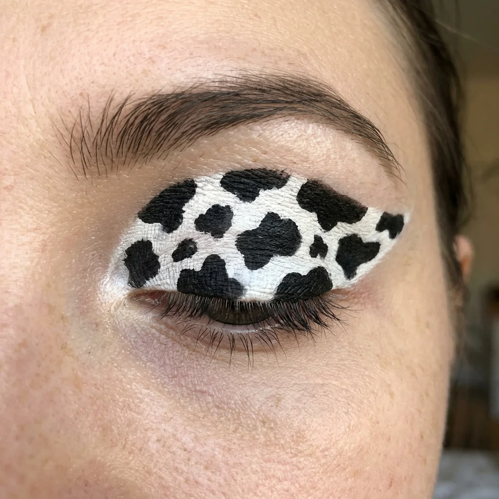 Full eyelid cow print canvas