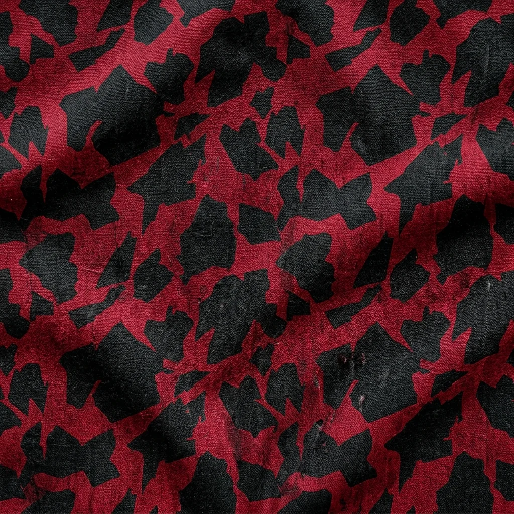 Red and black edgy cow print