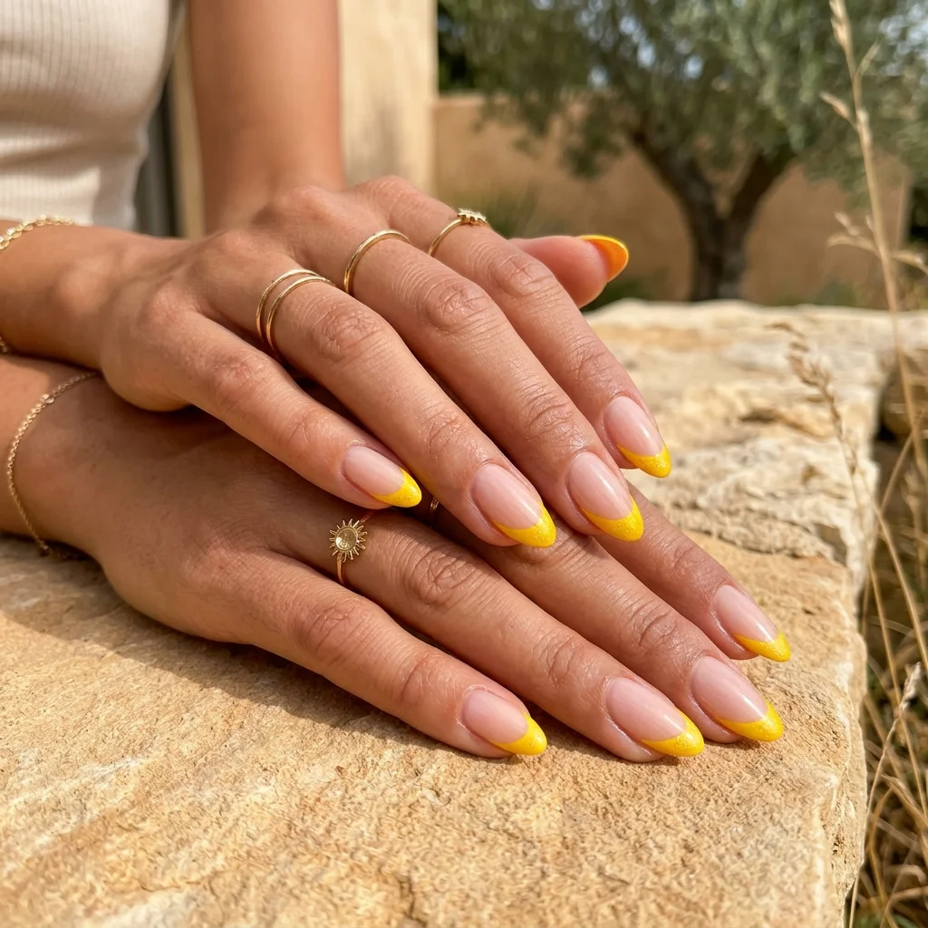 Sun god yellow french tips