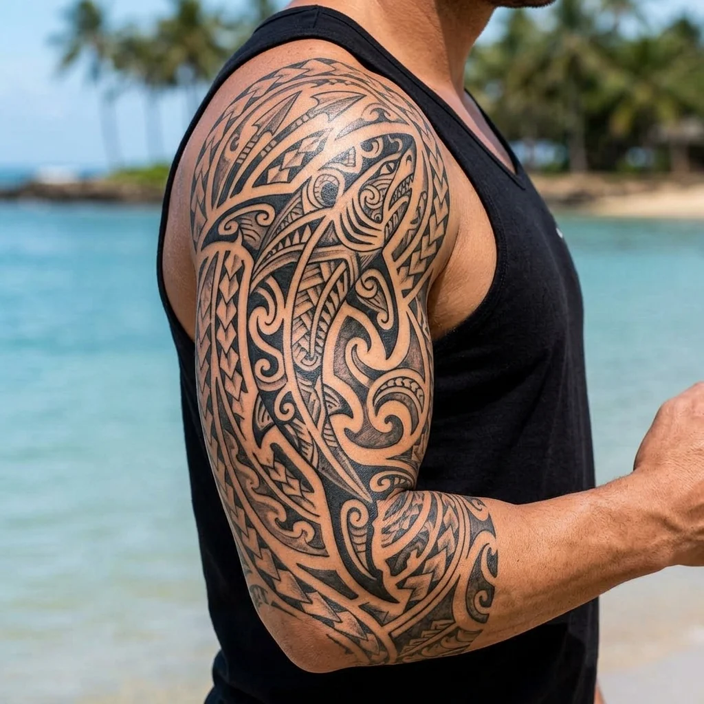 Tribal Shark Tattoos