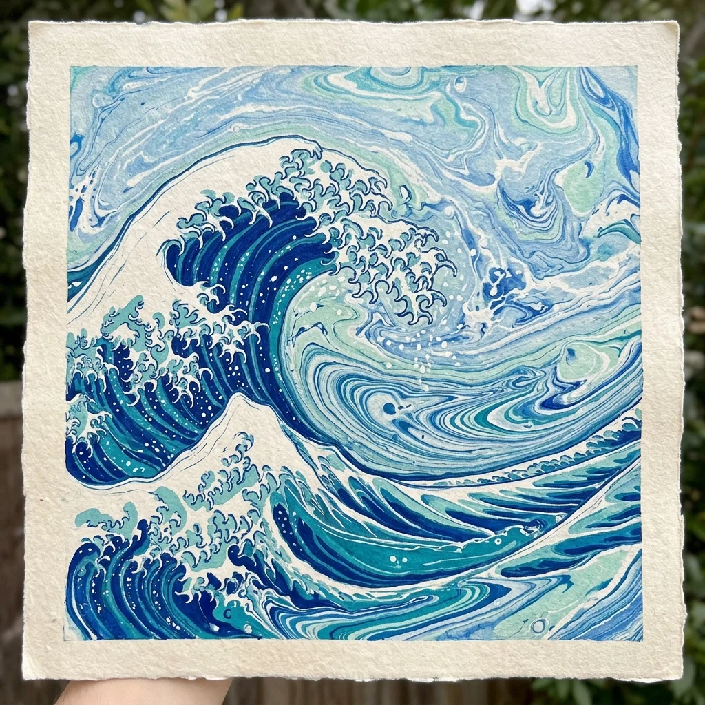 Ocean Wave Marbling